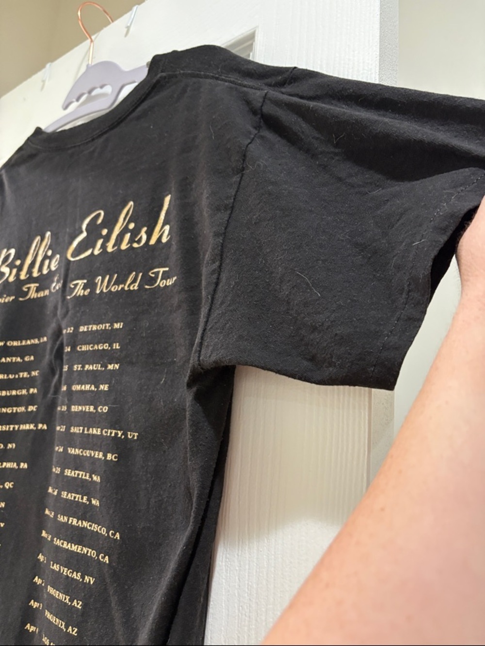 Billie Eilish Medium Happier Than Ever The World Tour Black Graphic 100% Cotton - Picture 9 of 9